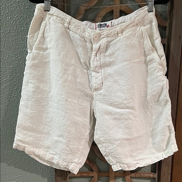 Benson 36 White Linen Shorts - Picture 2 of 6